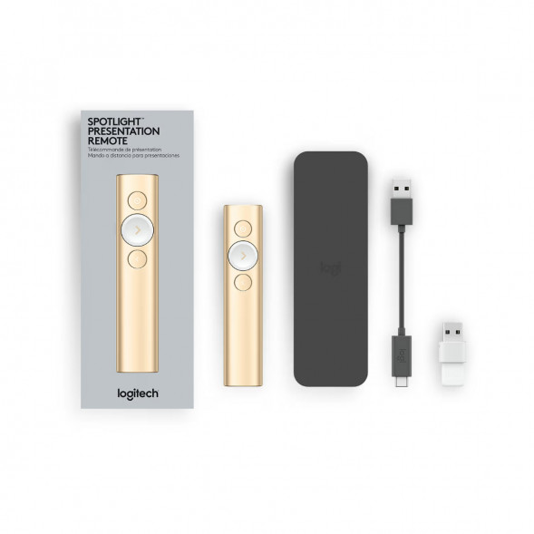 Презентер Logitech Spotlight Presentation Remote золотой в Тюмени