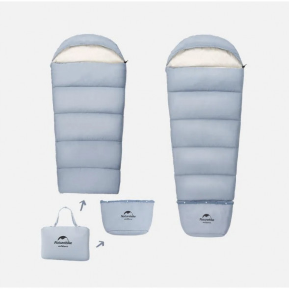 Спальный мешок Naturehike C180 (190x75см), голубой в Тюмени