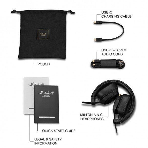 Беспроводные наушники Marshall Milton ANC, Black в Тюмени