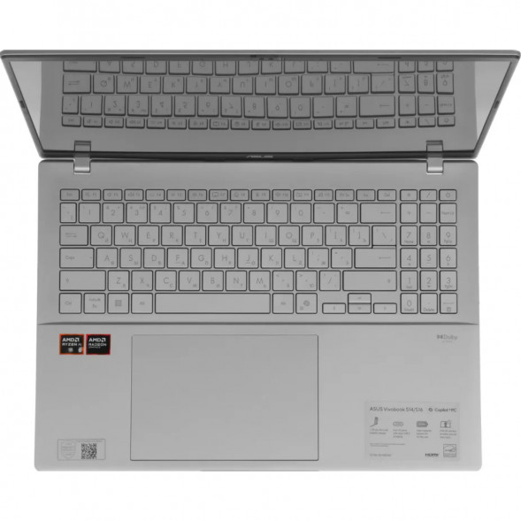 Ноутбук ASUS VivoBook S16 M3607KA-SH131 (16&amp;quot;, OLED, AMD Ryzen AI 5 330 2ГГц, 4 ядра, 16ГБ DDR5, 512ГБ SSD, AMD Radeon 820M, без ОС), серебристый в Тюмени