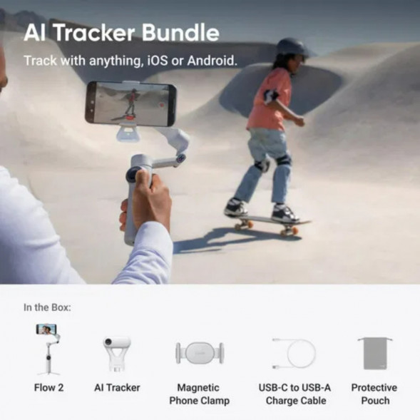 Стабилизатор Insta360 Flow 2 AI Tracker Bundle, Stone Gray в Тюмени