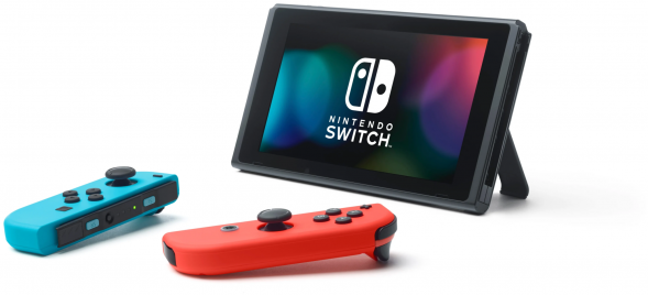 Игровая приставка Nintendo Switch rev.2 32 ГБ, красный/синий в Тюмени