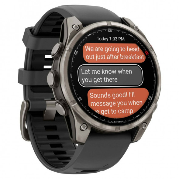 Умные часы Garmin Fenix 8 PRO, 47 мм, AMOLED, Sapphire, Titanium with Graphite/Black Silicone Band 010-03198-10 в Тюмени