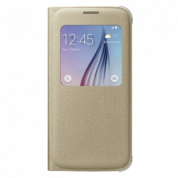 Чехол для Samsung Galaxy S6 S-View Cover (EF-CG920BFE), Gold в Тюмени