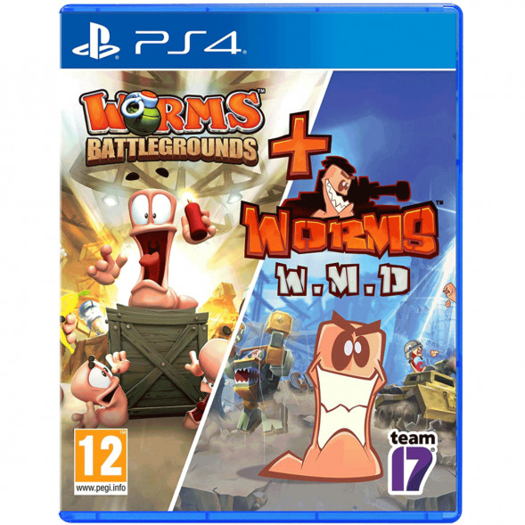 Игра Worms Battlegrounds + Worms W.M.D. Double Pack [PS4, английская версия + русские субтитры] в Тюмени