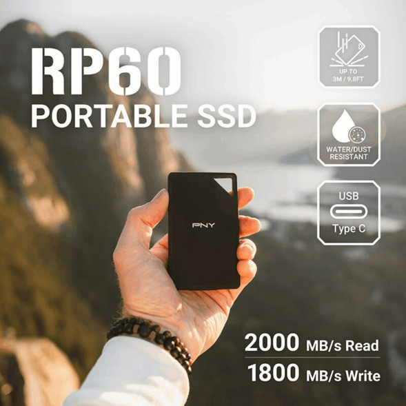 Внешний диск SSD PNY RP60 (PSDOGS3060-1TB-RB), 1TB в Тюмени