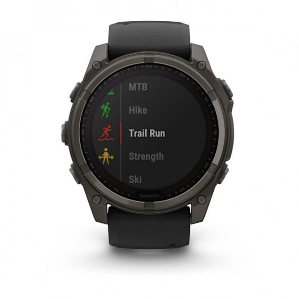 Умные часы Garmin Fenix 8, 51 мм, Solar, Sapphire Carbon Gray DLC Titanium with Black/Pebble Gray Silicone 010-02907-10 в Тюмени