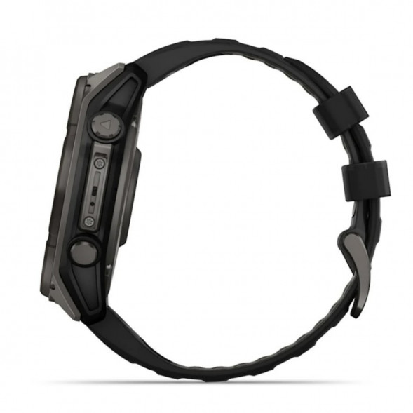 Умные часы Garmin Fenix 8, 51 мм, Solar, Sapphire Carbon Gray DLC Titanium with Black/Pebble Gray Silicone 010-02907-10 в Тюмени
