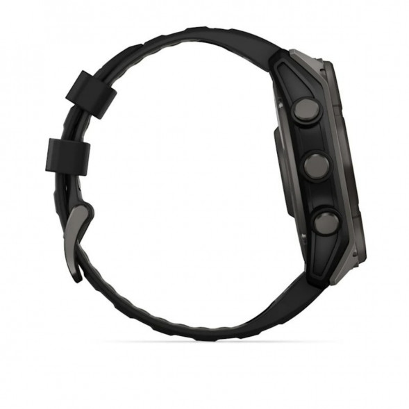 Умные часы Garmin Fenix 8, 51 мм, Solar, Sapphire Carbon Gray DLC Titanium with Black/Pebble Gray Silicone 010-02907-10 в Тюмени