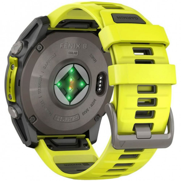 Умные часы Garmin Fenix 8, 51 мм, Solar, Sapphire Titanium with AMP Yellow/Graphite Silicone Band 010-02907-20 в Тюмени
