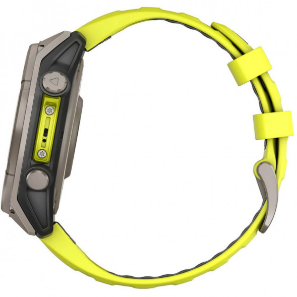 Умные часы Garmin Fenix 8, 51 мм, Solar, Sapphire Titanium with AMP Yellow/Graphite Silicone Band 010-02907-20 в Тюмени
