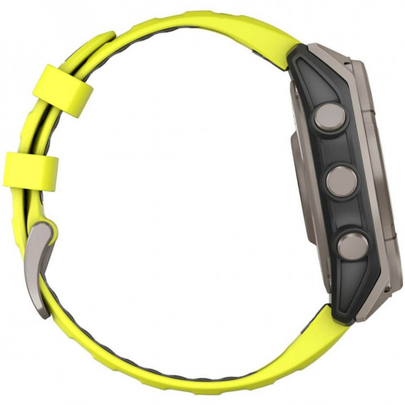 Умные часы Garmin Fenix 8, 51 мм, Solar, Sapphire Titanium with AMP Yellow/Graphite Silicone Band 010-02907-20 в Тюмени