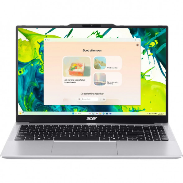 Ноутбук Aser Aspire Lite 15 AL15-53P-56PA (15.6&amp;quot;, IPS, Intel Core 5 120U, 10 ядер, 16 ГБ DDR4, 512 ГБ SSD, Intel Graphics, без ОС), серебристый в Тюмени
